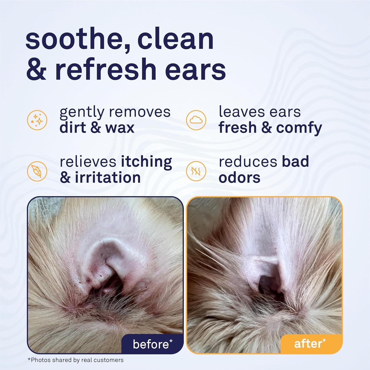 | Dog Ear Cleaner Wipes - Ultra Soft Cotton Pads in Coconut Oil Aloe Solution - Dog Ear Rinse & Cleanser 100 Ct.