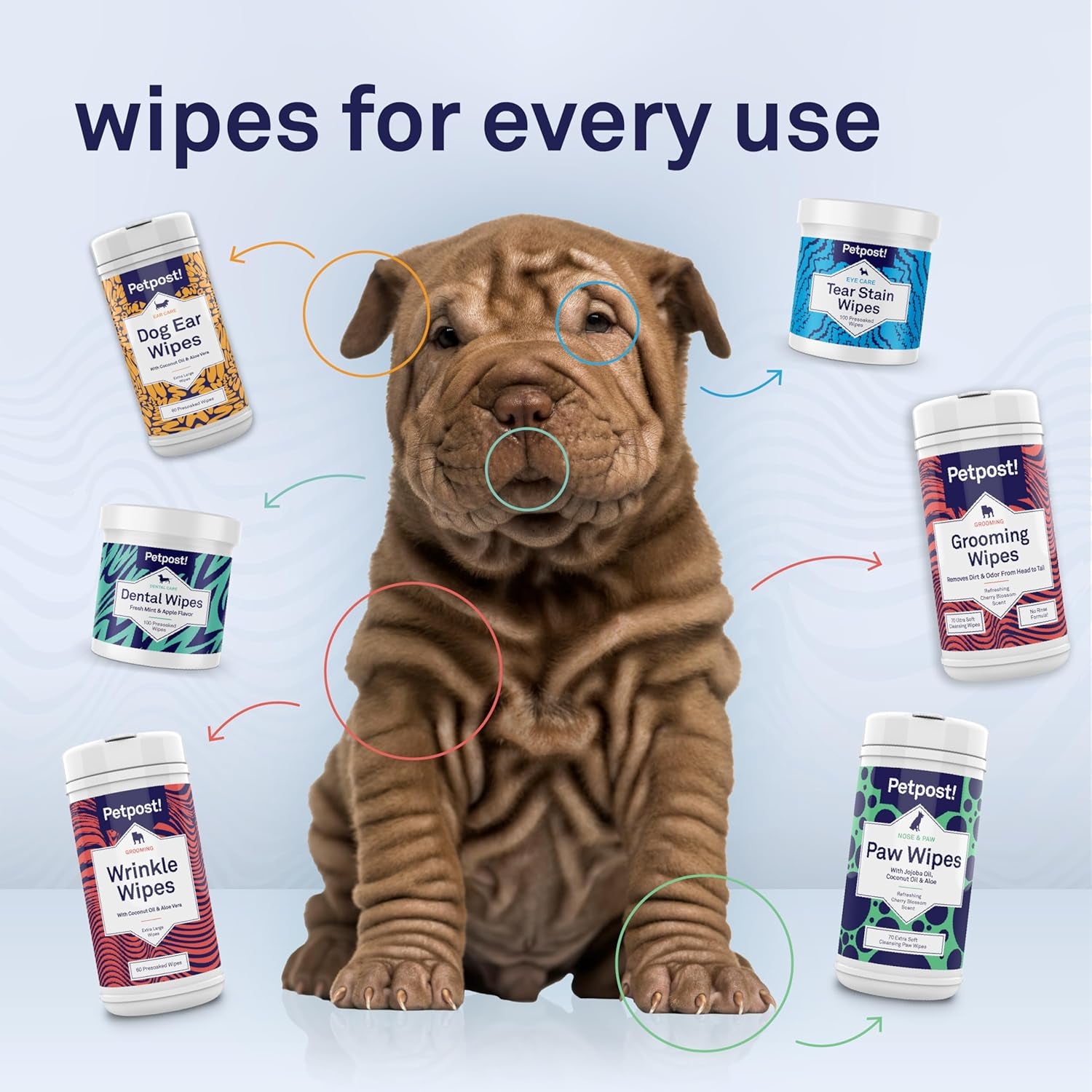 | Dog Ear Cleaner Wipes - Ultra Soft Cotton Pads in Coconut Oil Aloe Solution - Dog Ear Rinse & Cleanser 100 Ct.
