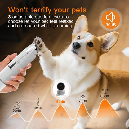 Dog Grooming Vacuum Kit,12000Pa Strong Pet Vacuum for Shedding,Grooming Hai,Quiet,Pg100,2L Large Capacity