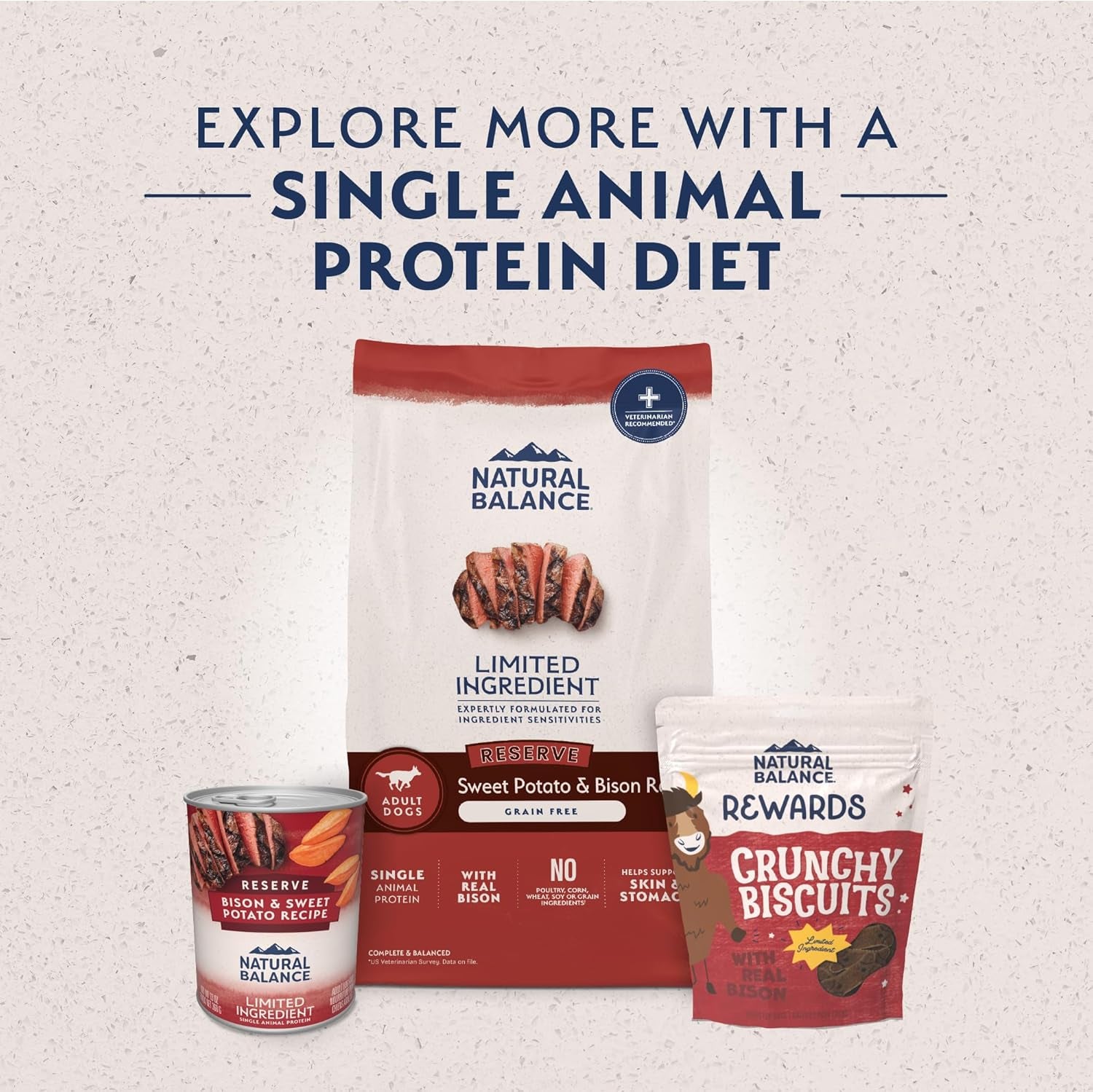 Limited Ingredient Adult Grain-Free Dry Dog Food, Reserve Sweet Potato & Bison Recipe, 12 Pound (Pack of 1)