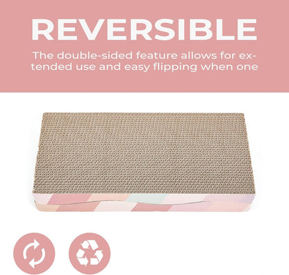 Cat Scratching Board Cat Scratcher Cat Scratch Pad Cardboard Cat Scratchers for Indoor Cats Reversible Large Wide Corrugated with Catnip(2Pcs)