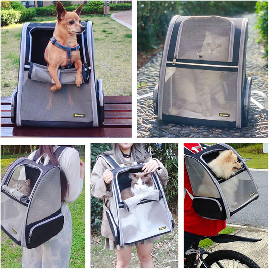 Innovative Traveler Bubble Backpack Pet Carriers for Cats and Dogs (Black)