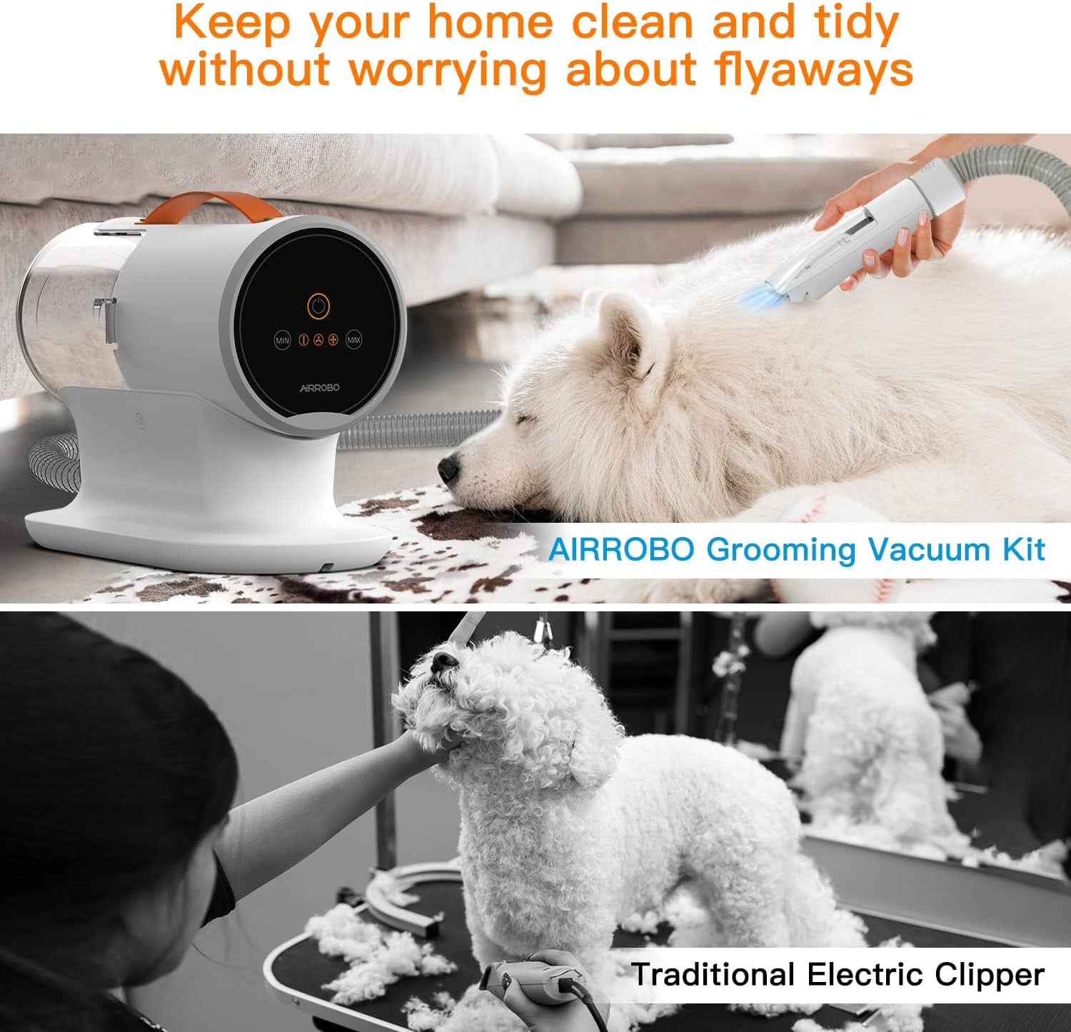 Dog Grooming Vacuum Kit,12000Pa Strong Pet Vacuum for Shedding,Grooming Hai,Quiet,Pg100,2L Large Capacity