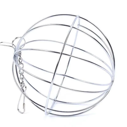 Round Sphere Feed Dispenser Suspendable Plated Hay Rack Ball Pet Toy Guinea Pig Hamster Rabbit Grass Hanging Ball Toy