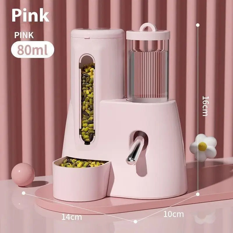 Leak Proof Food Feeding Supplies 2 In1 Hamster Feeder and Waterer Large Capacity Leakproof Automatic Feeder Food Water Dispenser