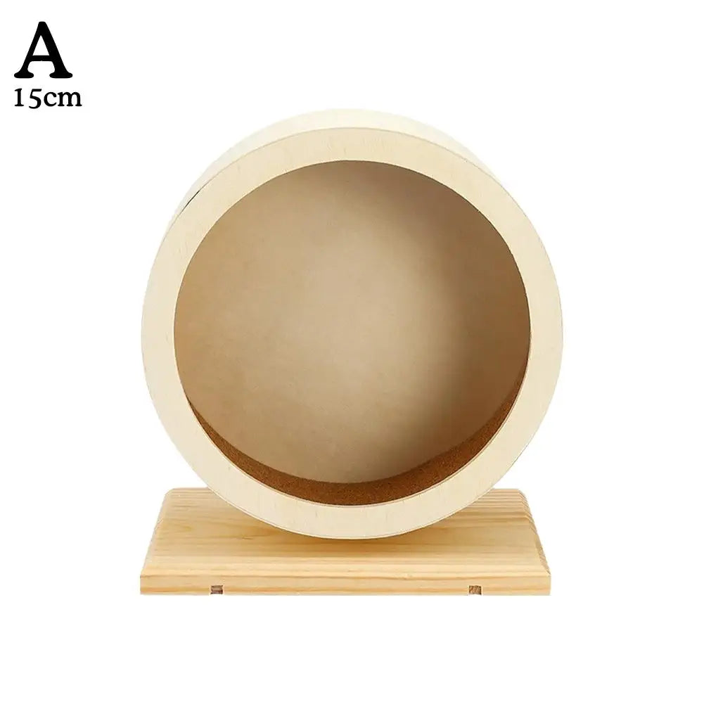 Hamster Running Wheel Golden Bear Mute Wooden Belt Bracket with Cork Pad Roller Sports Golden Bear Landscaping Pet Supplies