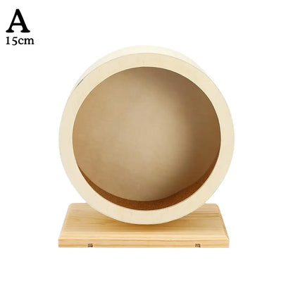 Hamster Running Wheel Golden Bear Mute Wooden Belt Bracket with Cork Pad Roller Sports Golden Bear Landscaping Pet Supplies