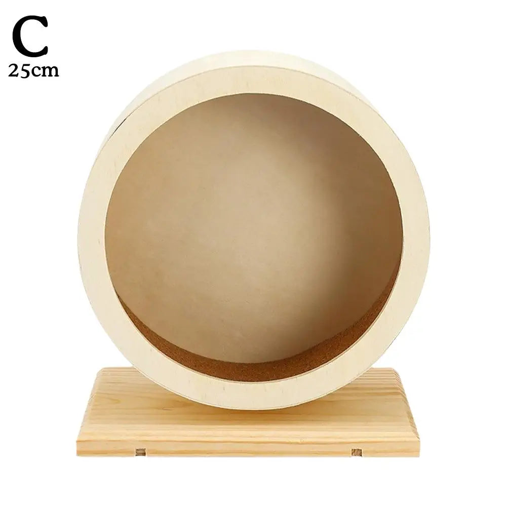 Hamster Running Wheel Golden Bear Mute Wooden Belt Bracket with Cork Pad Roller Sports Golden Bear Landscaping Pet Supplies