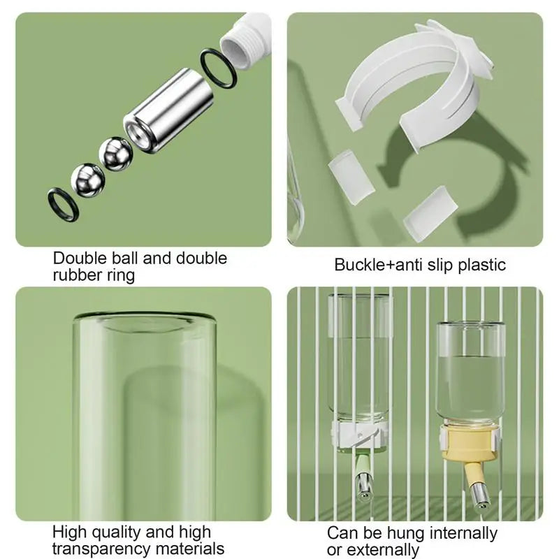 Hamster Drinker Water Bottle Dispenser Feeder Hanging Guinea Pig Squirrel Rabbit Drinking Bottle Pet Drinking Fountain Supplies