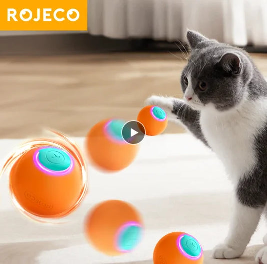 Cat Toys Smart Interactive Cat Bouncing Ball Automatic Rolling Ball Training Self-Moving Electric Toy Dog Pet Accessories