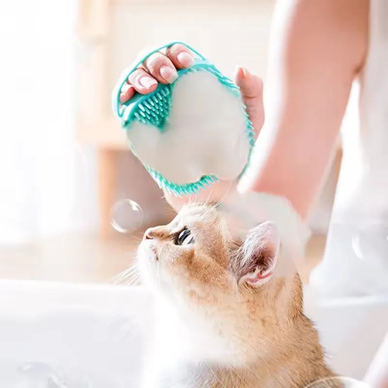 Pet Bathing Soft Silicone Comb Dog Cat Brush Massager Shower Gel Bathing Brush Clean Tools Cleaning Grooming Supplies
