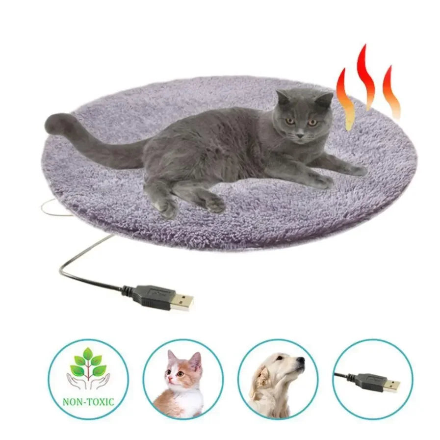 40Cm Pet Heating Pad Waterproof Anti-Scratch Dog Cat Heating Pad USB Interface Anti-Leakage Winter Heater Puppy Kittens