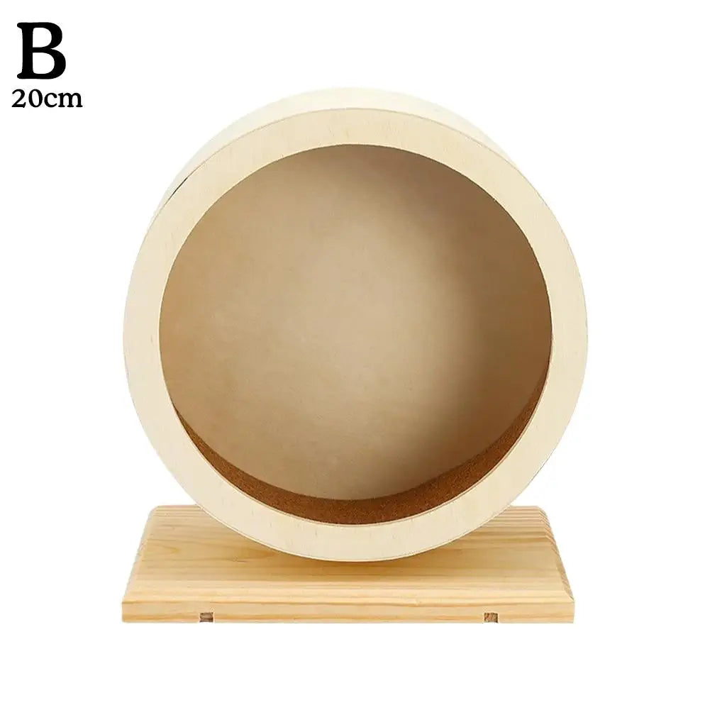 Hamster Running Wheel Golden Bear Mute Wooden Belt Bracket with Cork Pad Roller Sports Golden Bear Landscaping Pet Supplies