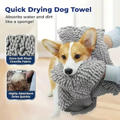 Super Absorbent Pet Bath Towel Quick-Drying Cat Towels Convenient Soft Bath Robe Dry Pet Cleaning Washcloth Dog Accessories