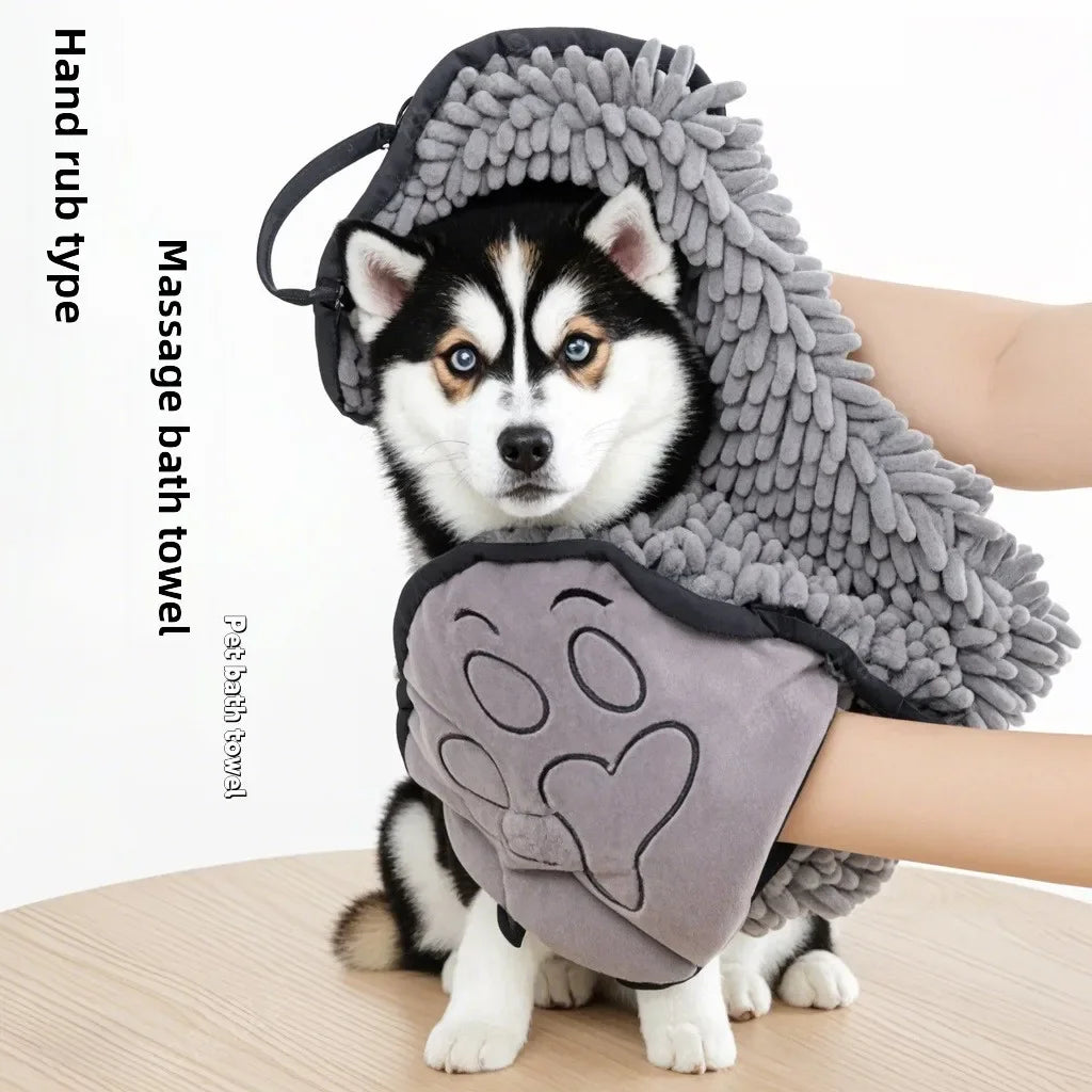 Super Absorbent Pet Bath Towel Quick-Drying Cat Towels Convenient Soft Bath Robe Dry Pet Cleaning Washcloth Dog Accessories