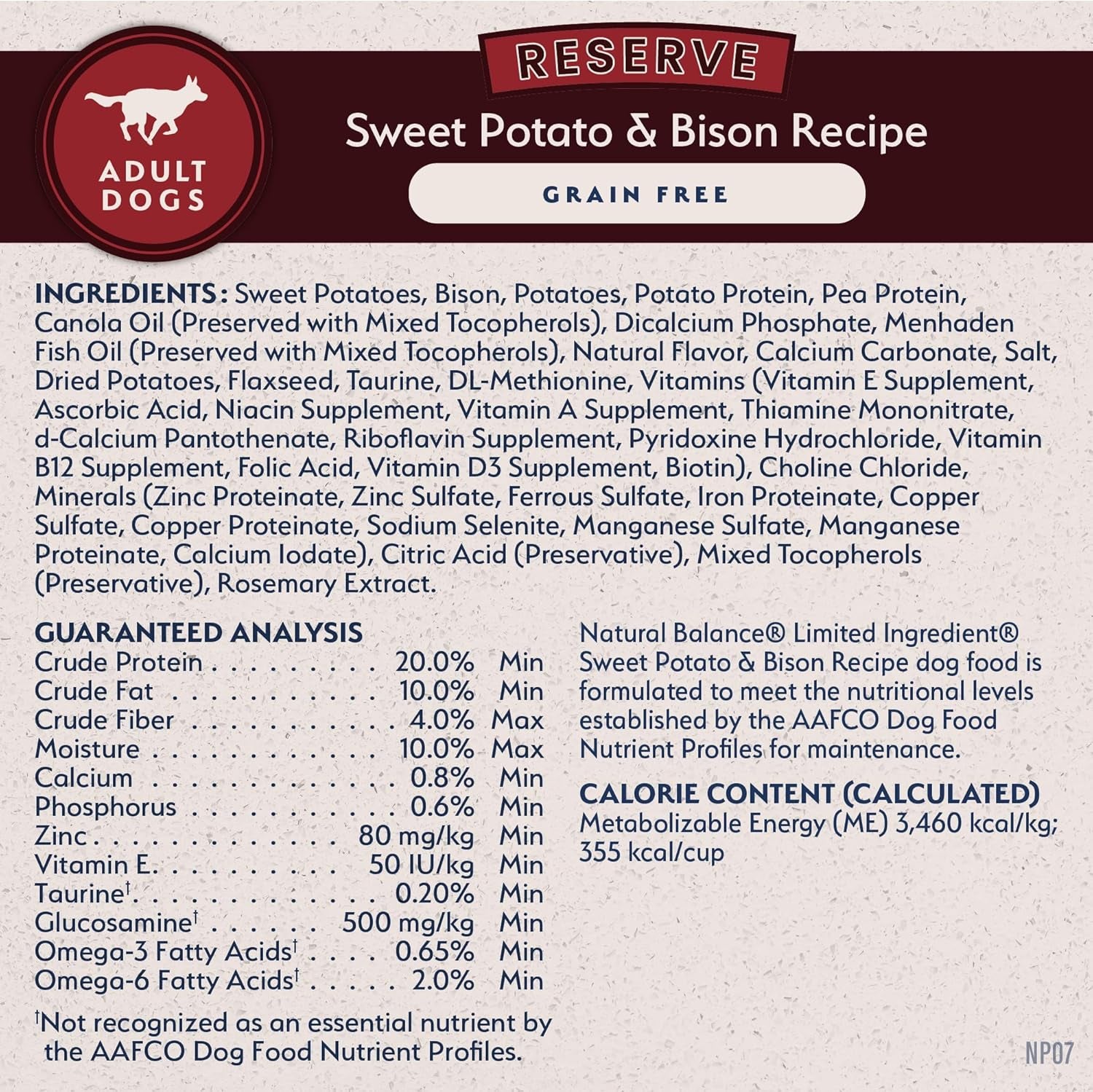Limited Ingredient Adult Grain-Free Dry Dog Food, Reserve Sweet Potato & Bison Recipe, 12 Pound (Pack of 1)