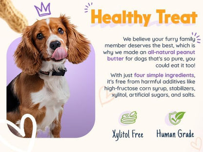Pumpkin Pup , 100% Natural Dog Peanut Butter, Healthy Peanut Butter Dog Treats, Made in USA, (17Oz Jars)
